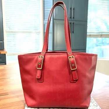バッグ Coach vintage bag Vintage Coach 9847 Tote Shoulder Top Zip Bag Tan Leather A3W