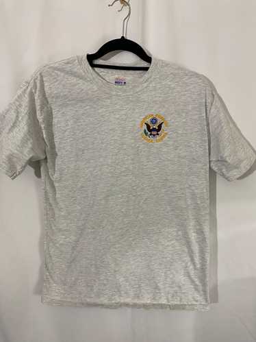 Embroidered American Embassy Lusaka Zambia Grey T-