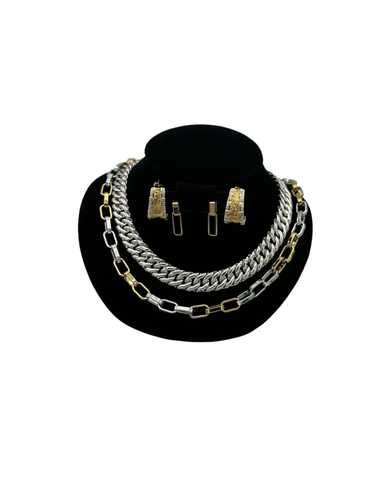 Layering Mix Metals Silver & Gold Vintage Jewelry… - image 1