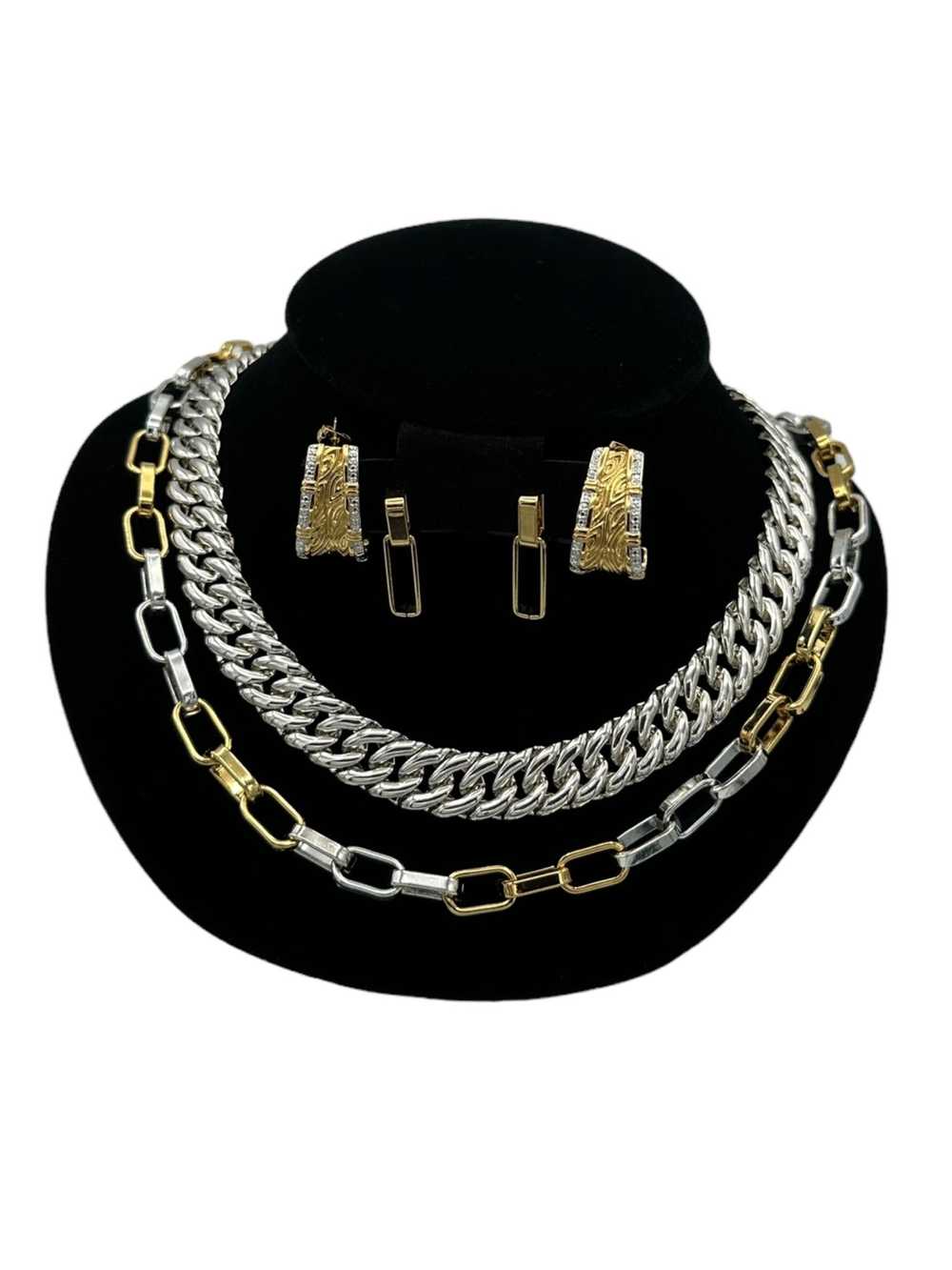 Layering Mix Metals Silver & Gold Vintage Jewelry… - image 2