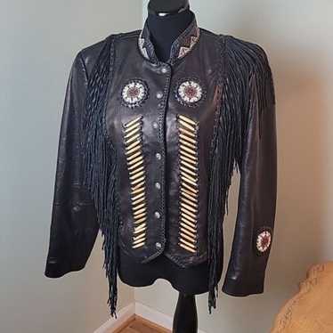 【DIAMOND LEATHERS】LEATHER WESTERN JACKET Diamond leathers jacket womens - Gem