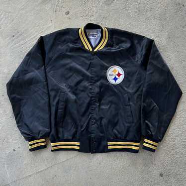 Vintage Chalk Line Made store in USA NFL Pittsburgh Steelers Satin Bomber Jacket