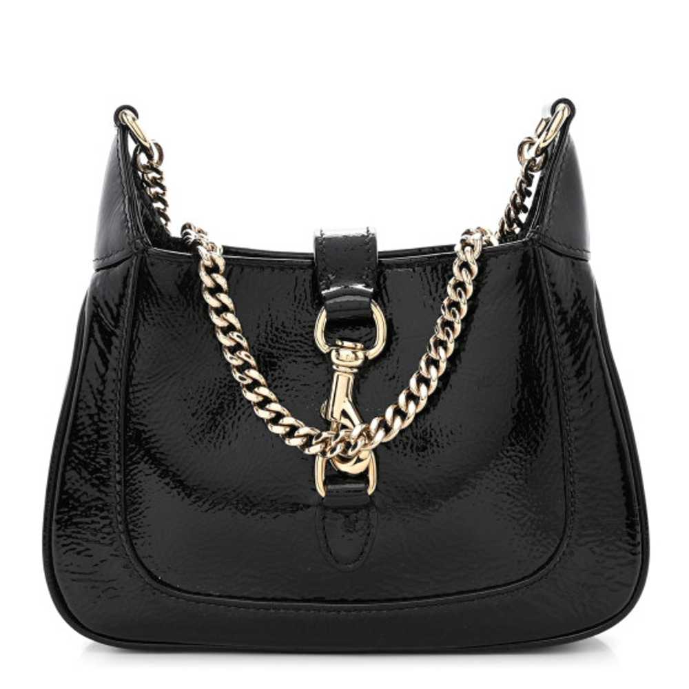 GUCCI Crinkled Patent Mini Jackie Notte Bag Black - image 1