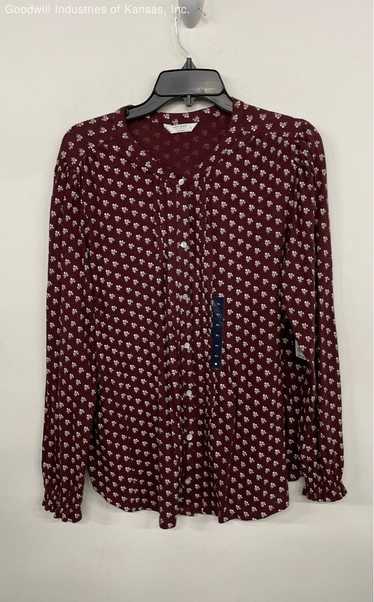 LUCKY BRAND Maroon Flower Print Blouse NWT- Size X