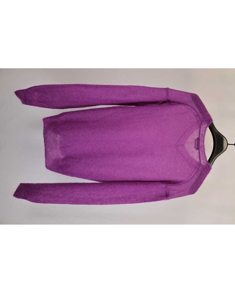 Tom Ford Purple Mohair Blend V-Neck Sweater with … - image 6