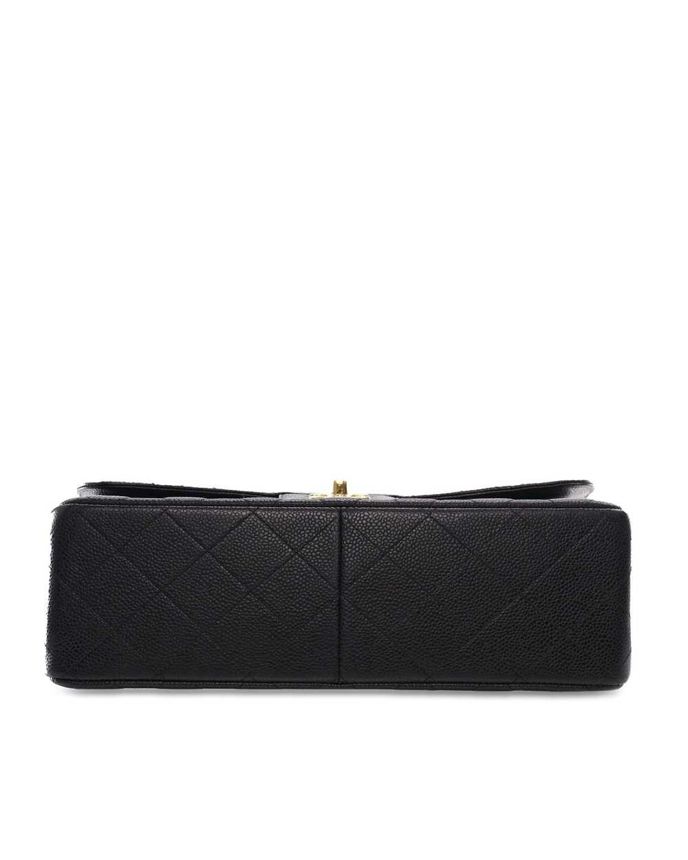 Chanel Quilted Leather Double Flap Shoulder Bag w… - image 4