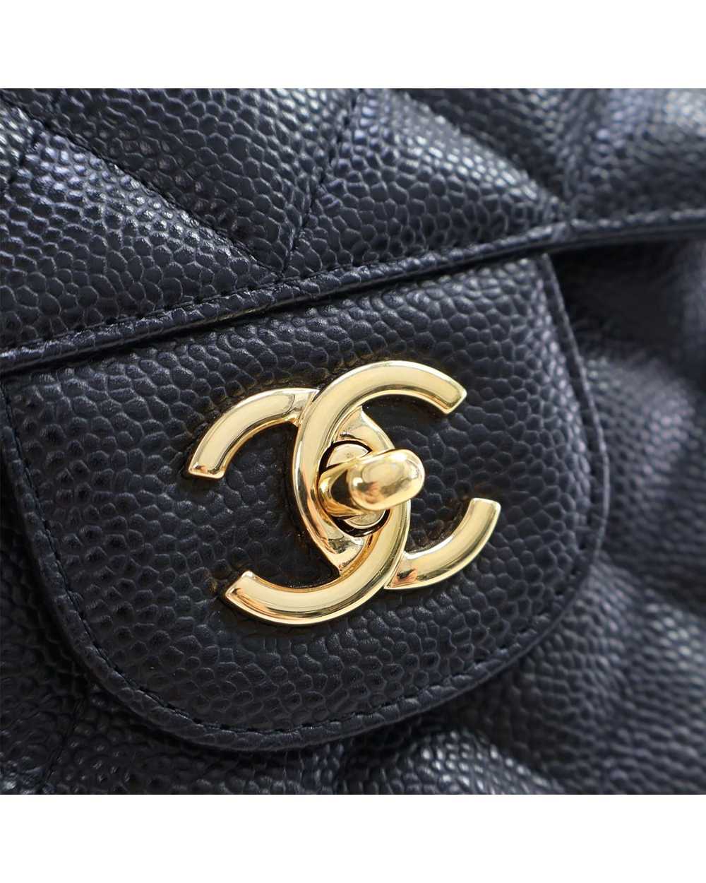 Chanel Quilted Leather Double Flap Shoulder Bag w… - image 6