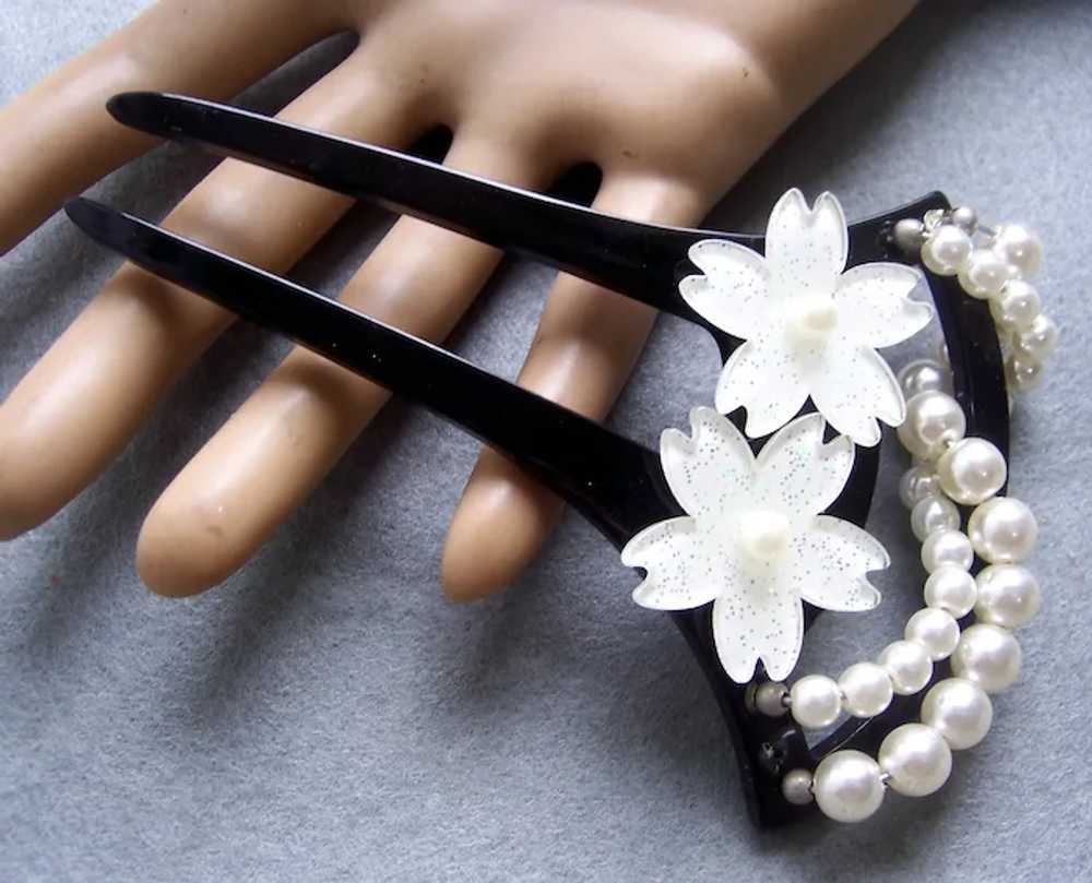 Two Vintage Japanese hair comb kanzashi hair acce… - image 12