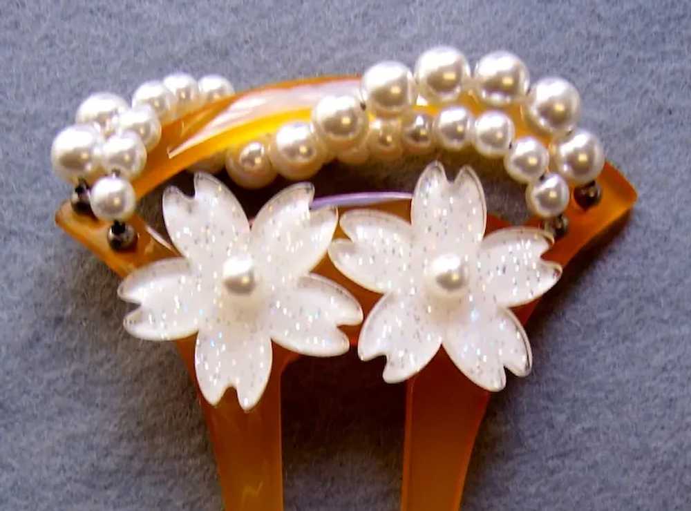 Two Vintage Japanese hair comb kanzashi hair acce… - image 3