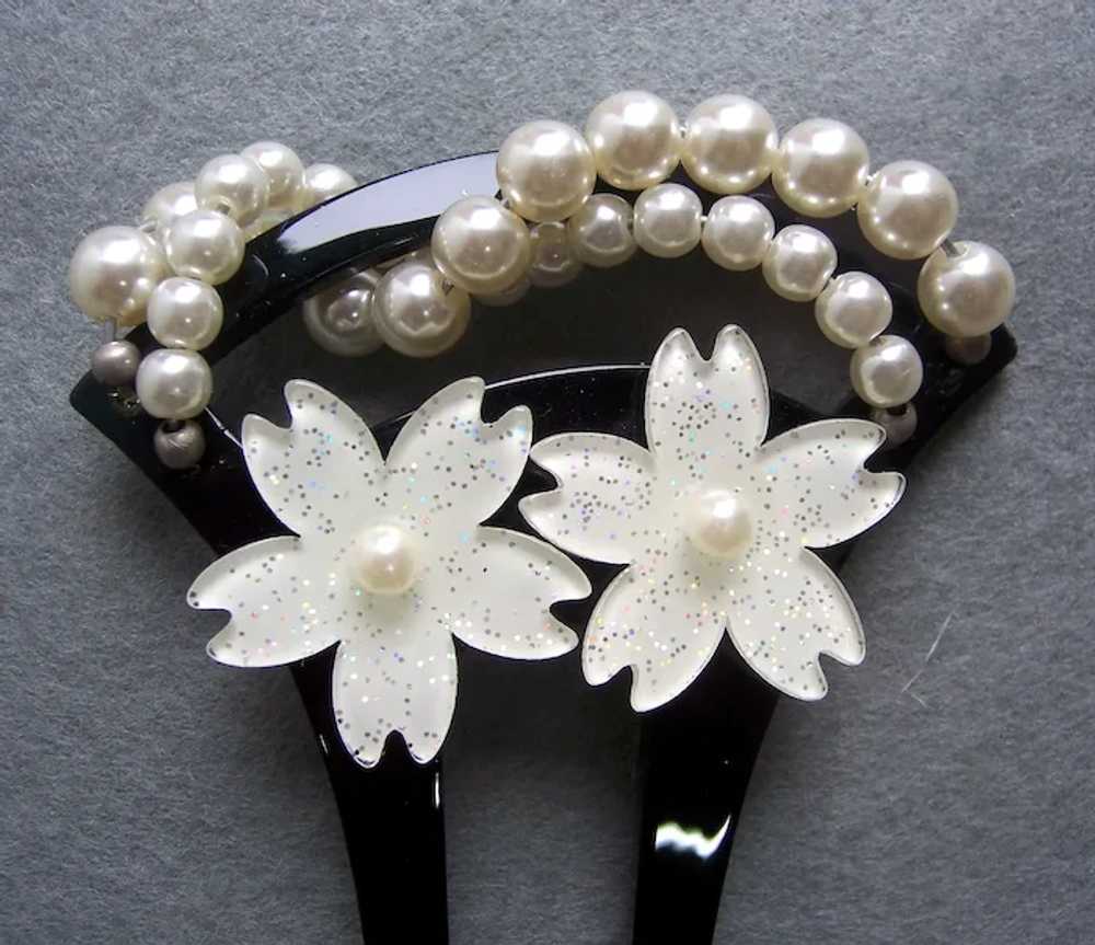 Two Vintage Japanese hair comb kanzashi hair acce… - image 4