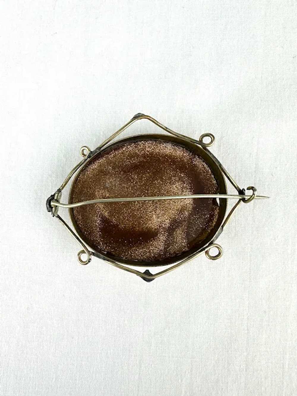 Antique Micromosaic Goldstone Brooch - image 7