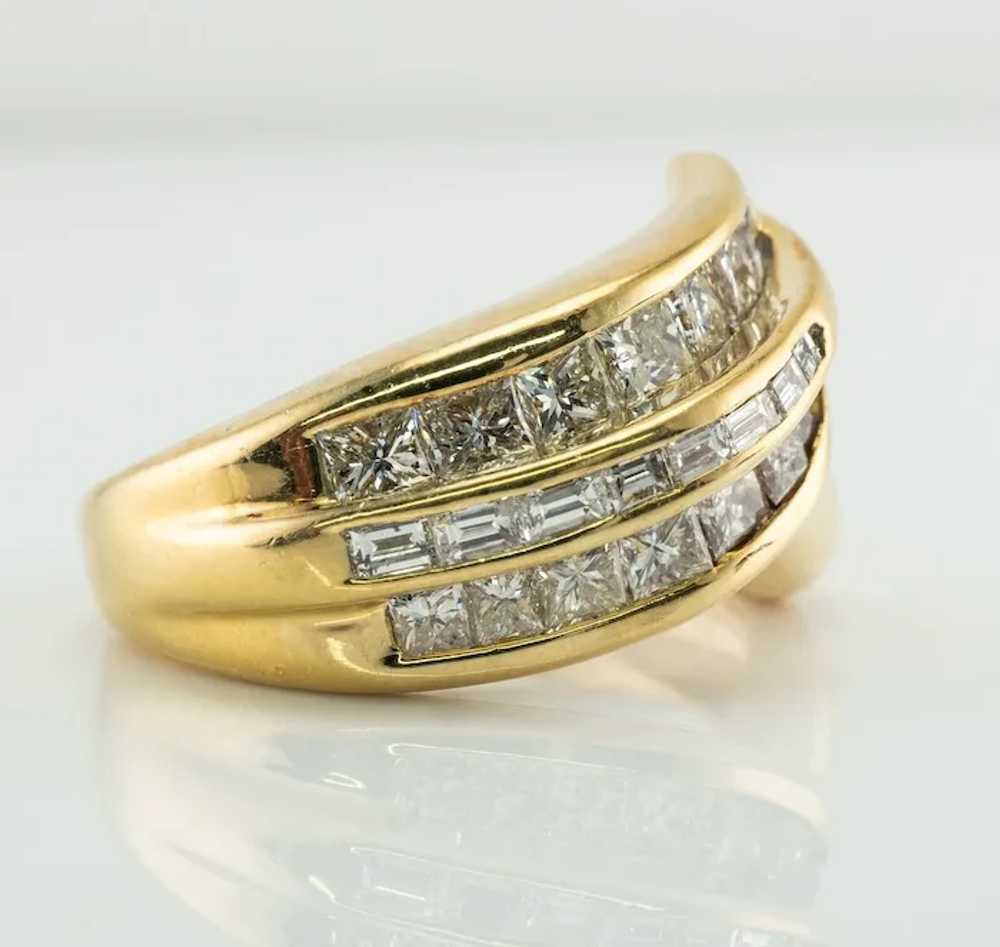 Natural Diamond Ring 18K Gold Band 2.09 TDW Princ… - image 2