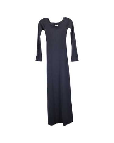 Chloe Navy Blue Ribbed Knit Wool Dress - image 1