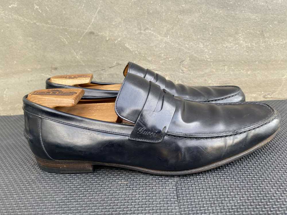 Gucci Gucci Black Leather Men's Slip On Penny Loa… - image 4