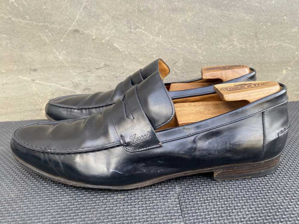 Gucci Gucci Black Leather Men's Slip On Penny Loa… - image 5