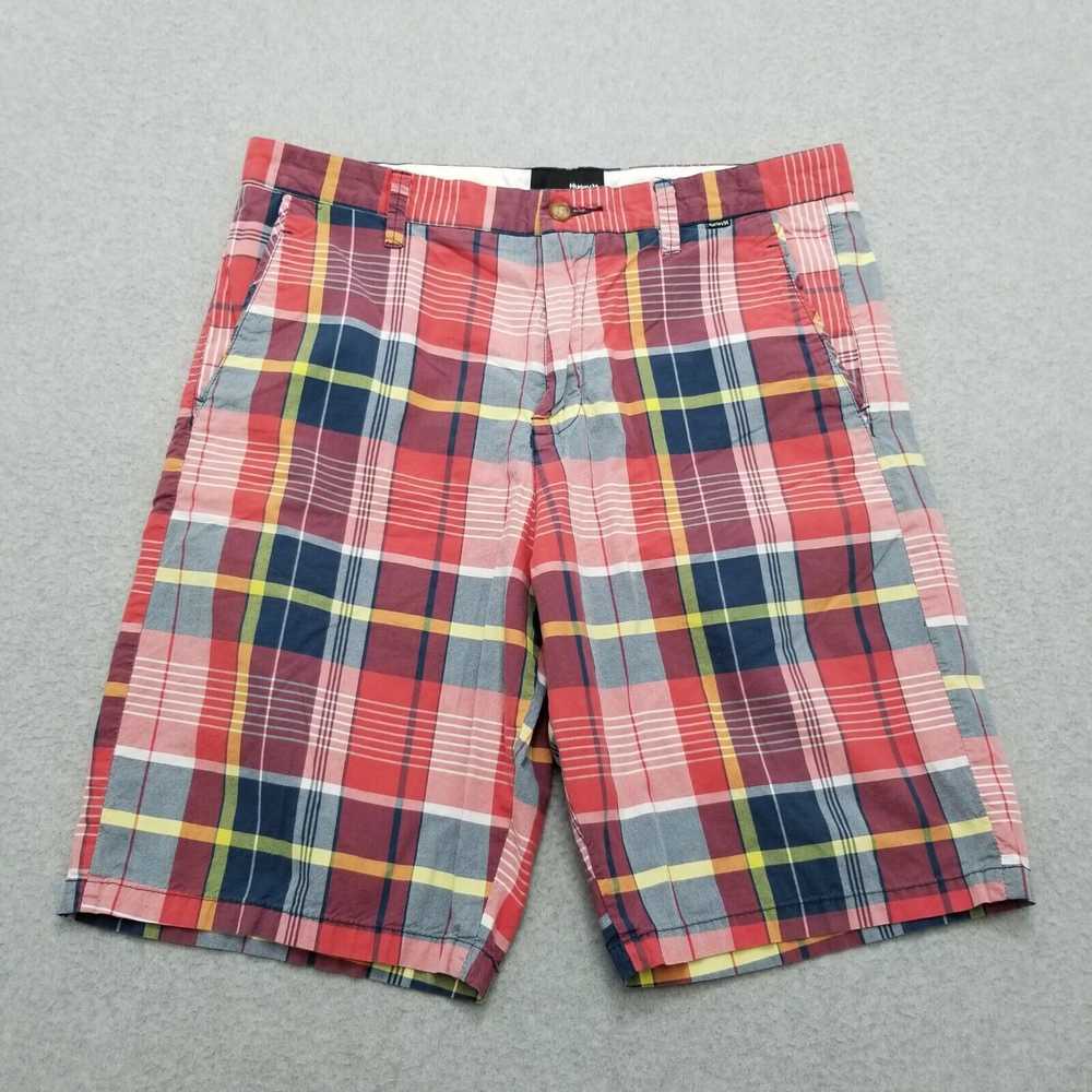 Hurley Hurley Shorts Mens 34 Plaid Casual Chino P… - image 1