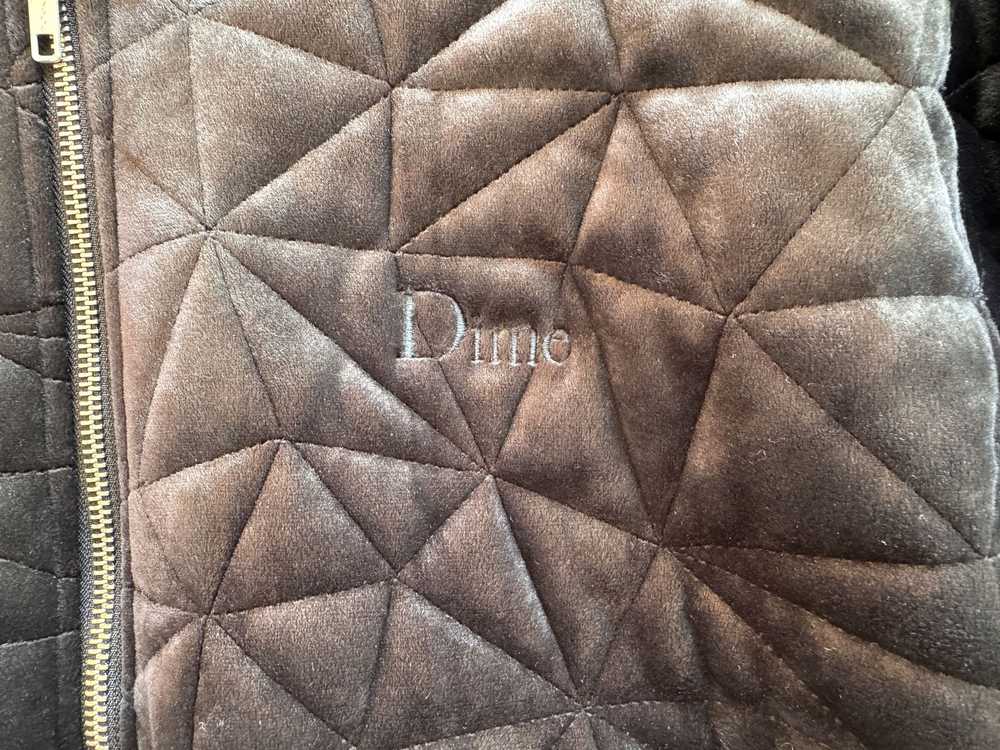 Dime DIME Black Velour Quilted Bomber Jacket in M… - image 4