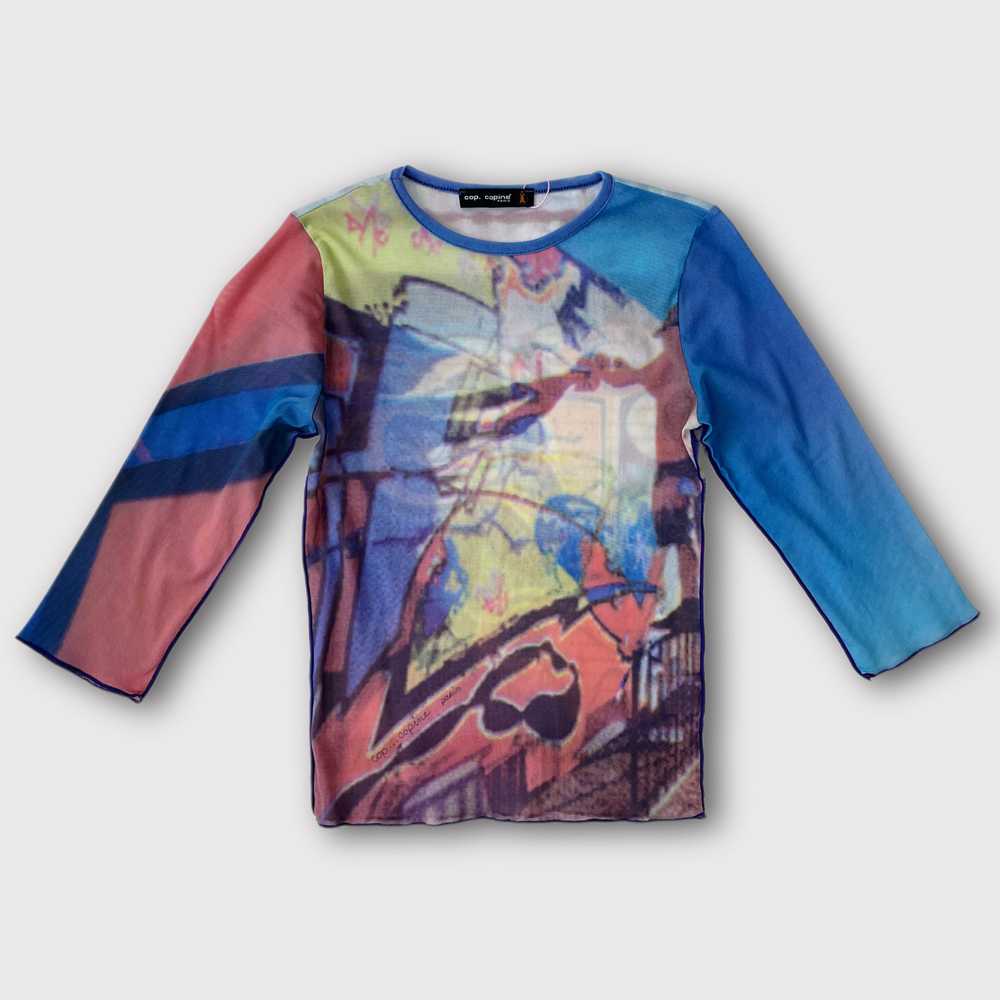 Cop Copine blue/multicolor graffiti graphic top - image 1