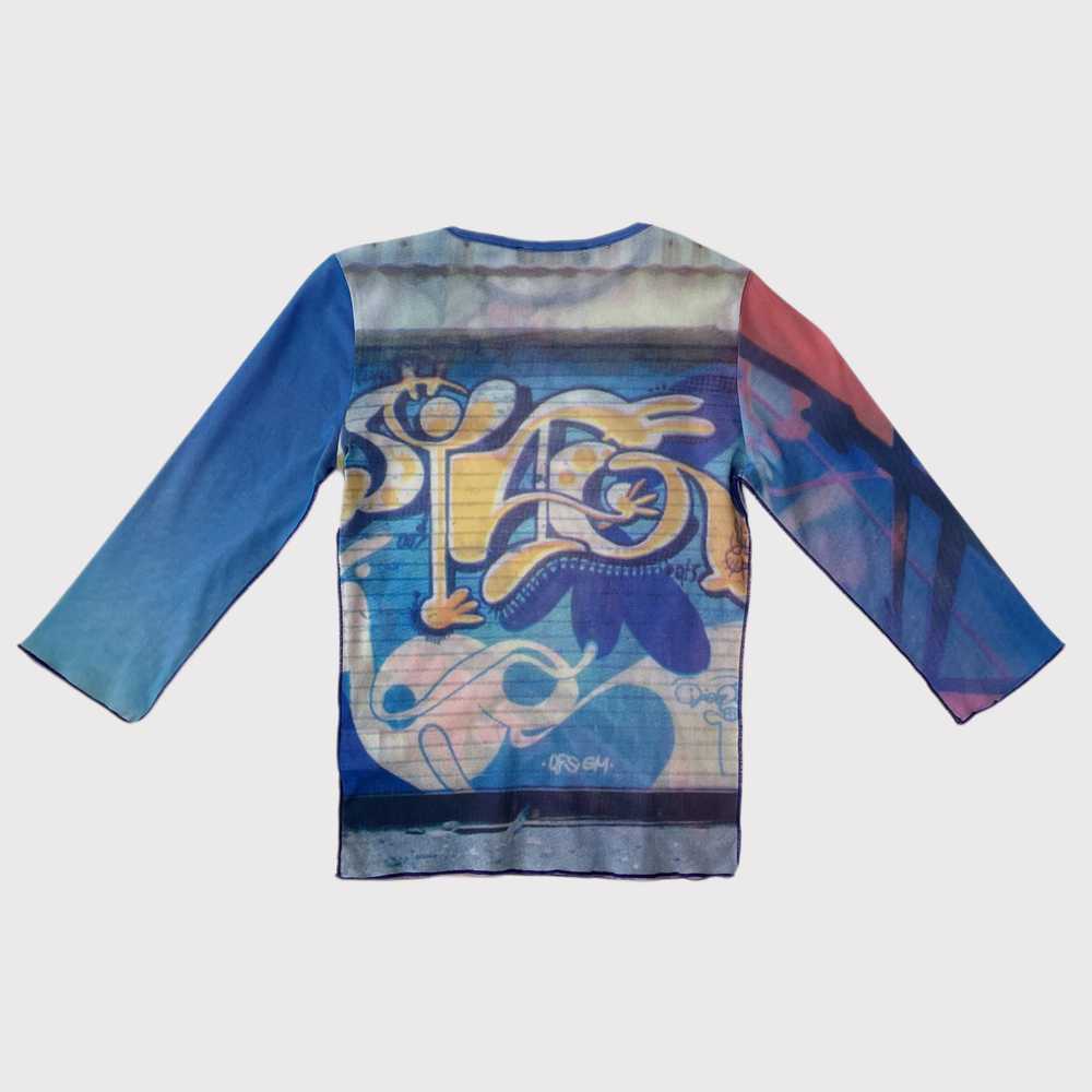 Cop Copine blue/multicolor graffiti graphic top - image 2