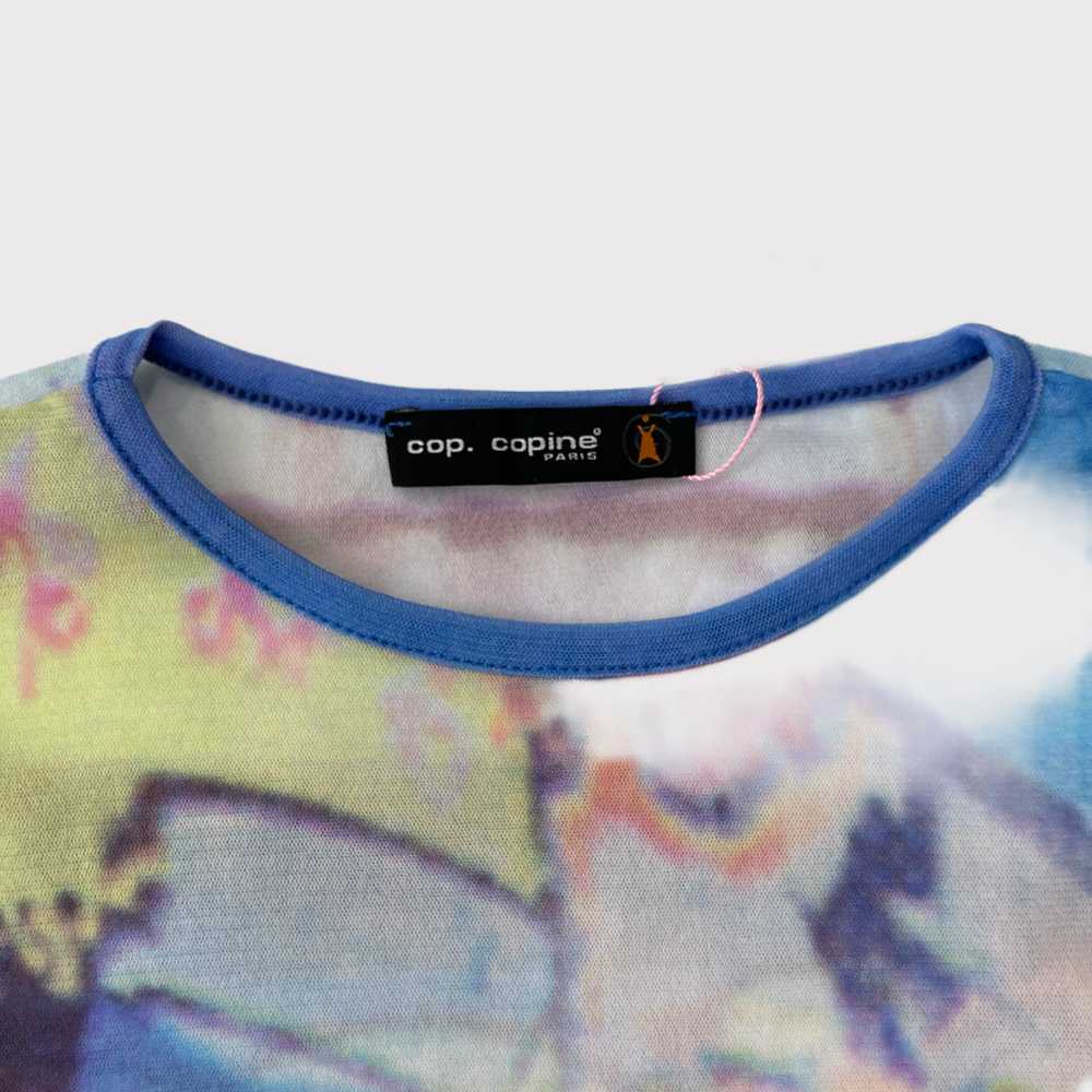 Cop Copine blue/multicolor graffiti graphic top - image 4