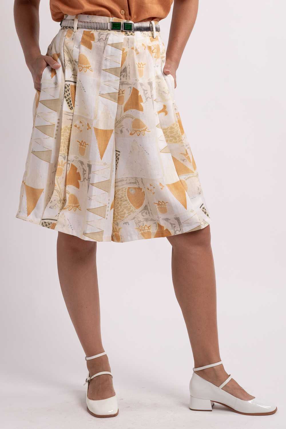 White Patterned Oversized Shorts - image 3