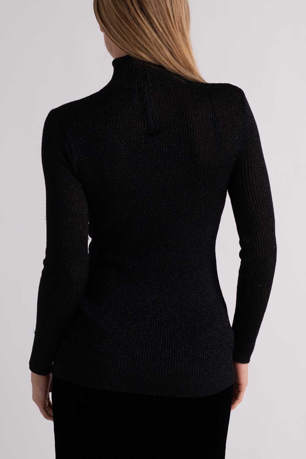 Sparkly Black Long Sleeve Turtle Neck Top - image 4