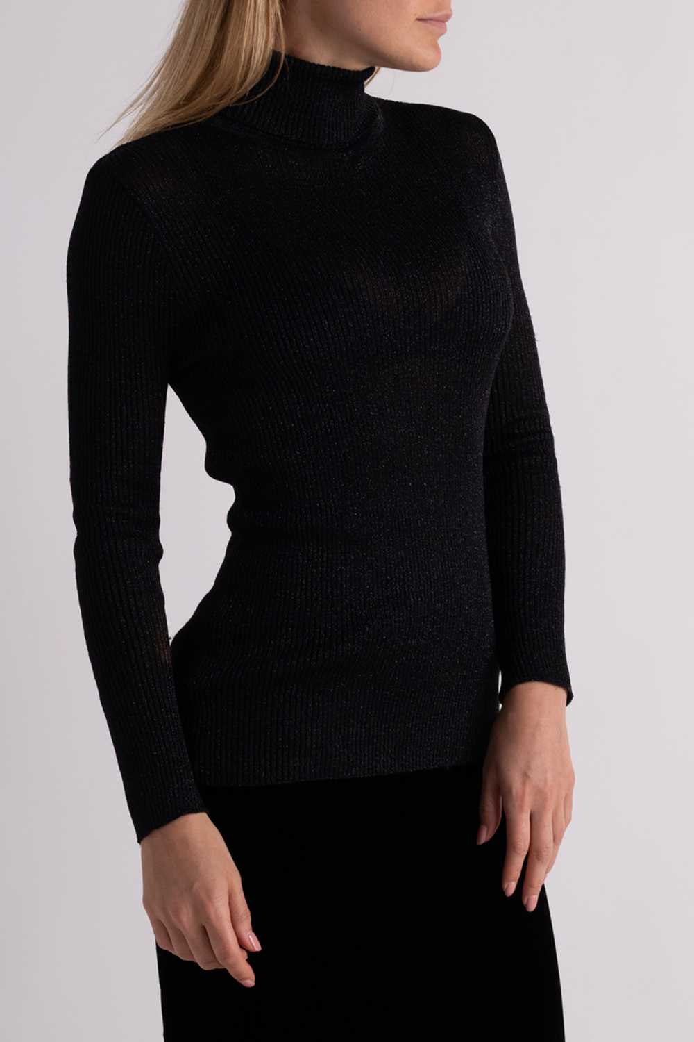 Sparkly Black Long Sleeve Turtle Neck Top - image 5