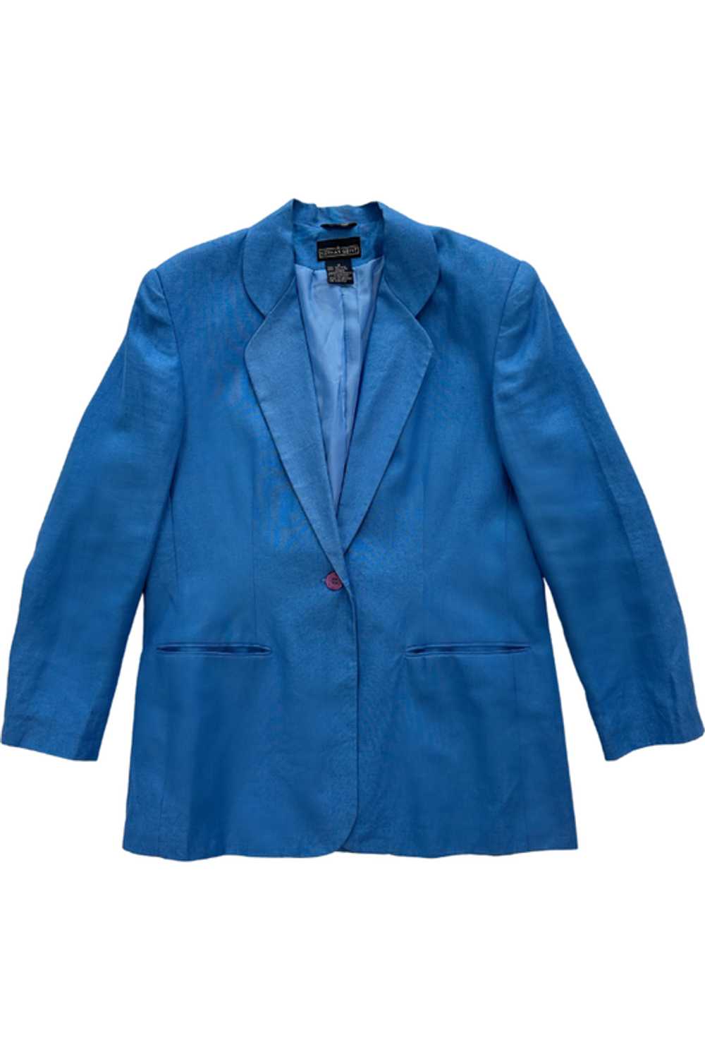 Vintage Blue Linen Herman Geist Blazer - image 2