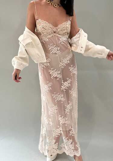 Vintage Claire Pettibone 1990's Lace Slip Dress