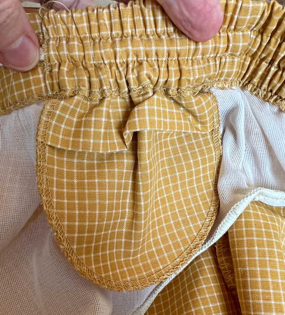 Vintage Cabana Shorts 50s 60s Yellow Windowpane M… - image 5