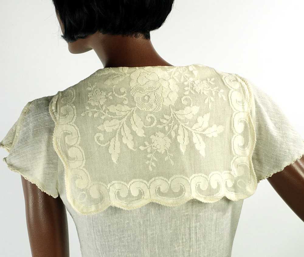 Vintage 70s Boho Blouse Top Gauze & Lace Sailor C… - image 1