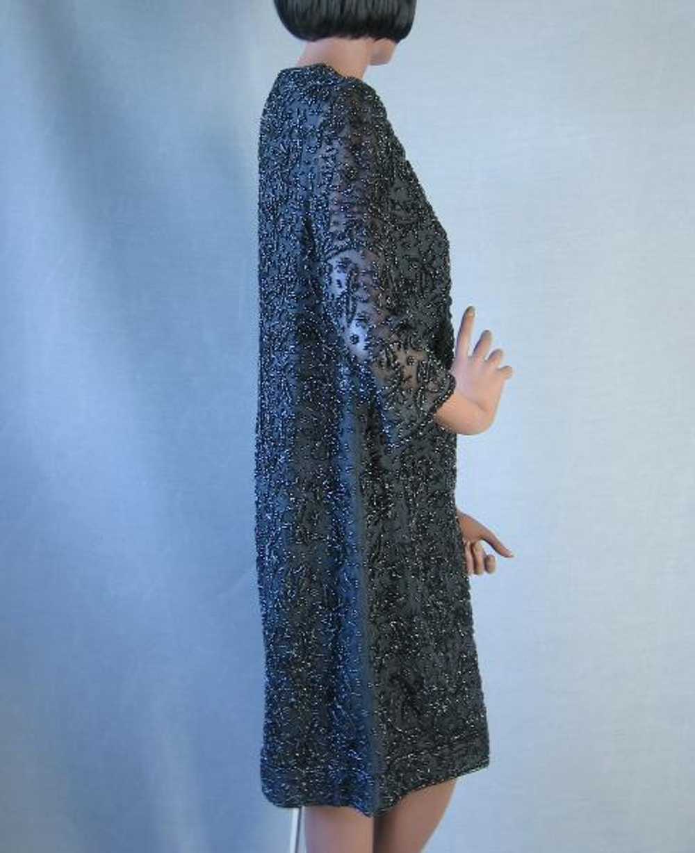 Women's 60s Cocktail Dress Vintage Fully Beaded E… - image 7