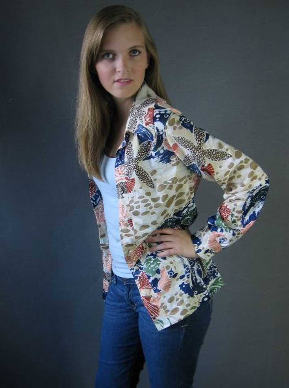 70s Women's Outfit Dress and Over Shirt Vintage B… - image 4