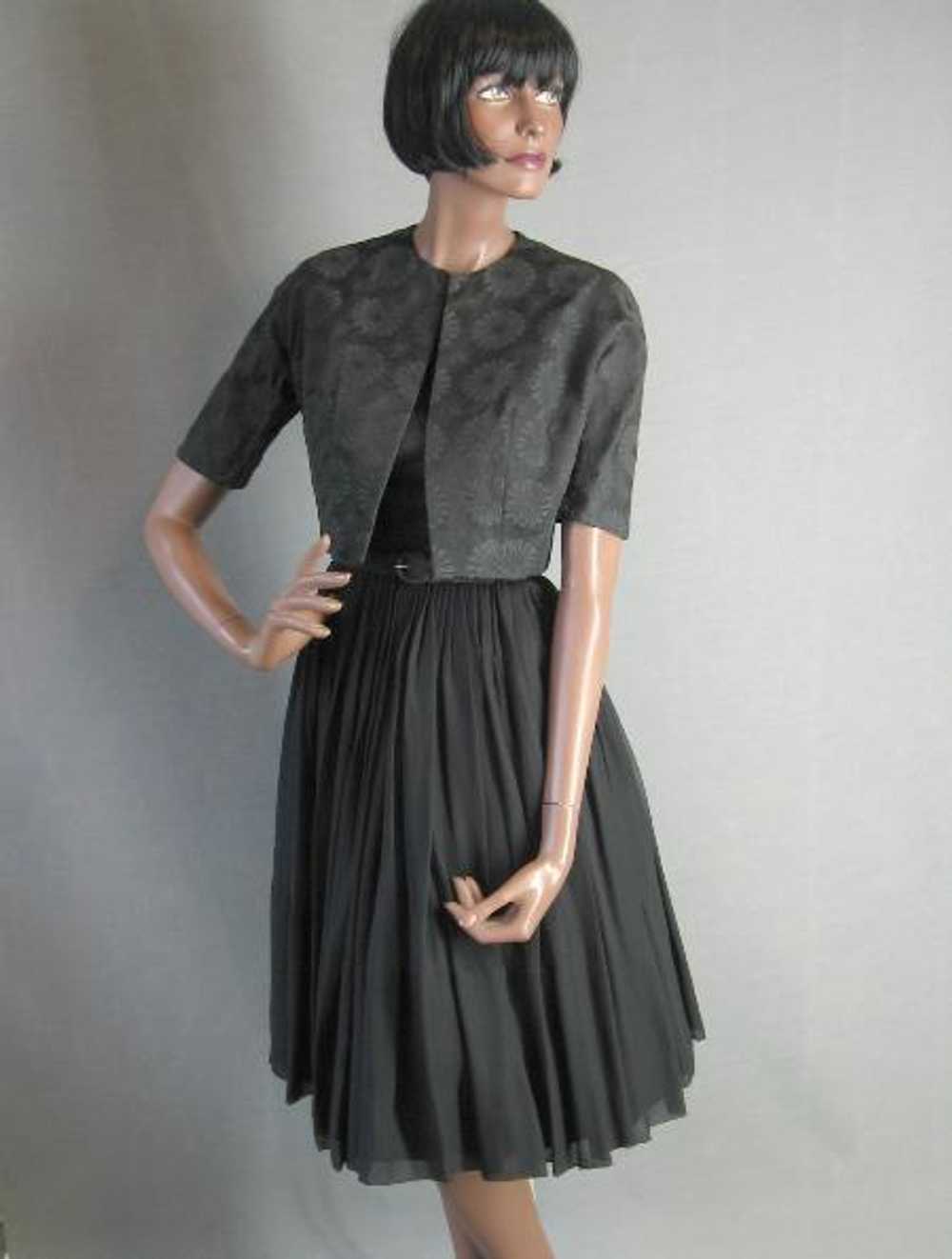 50s Party Dress Outfit with Bolero 60s Vintage Fu… - image 3