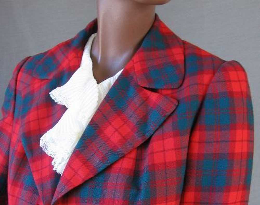 Women's Vintage 60s Skirt Jacket Suit Set Tartan … - image 4