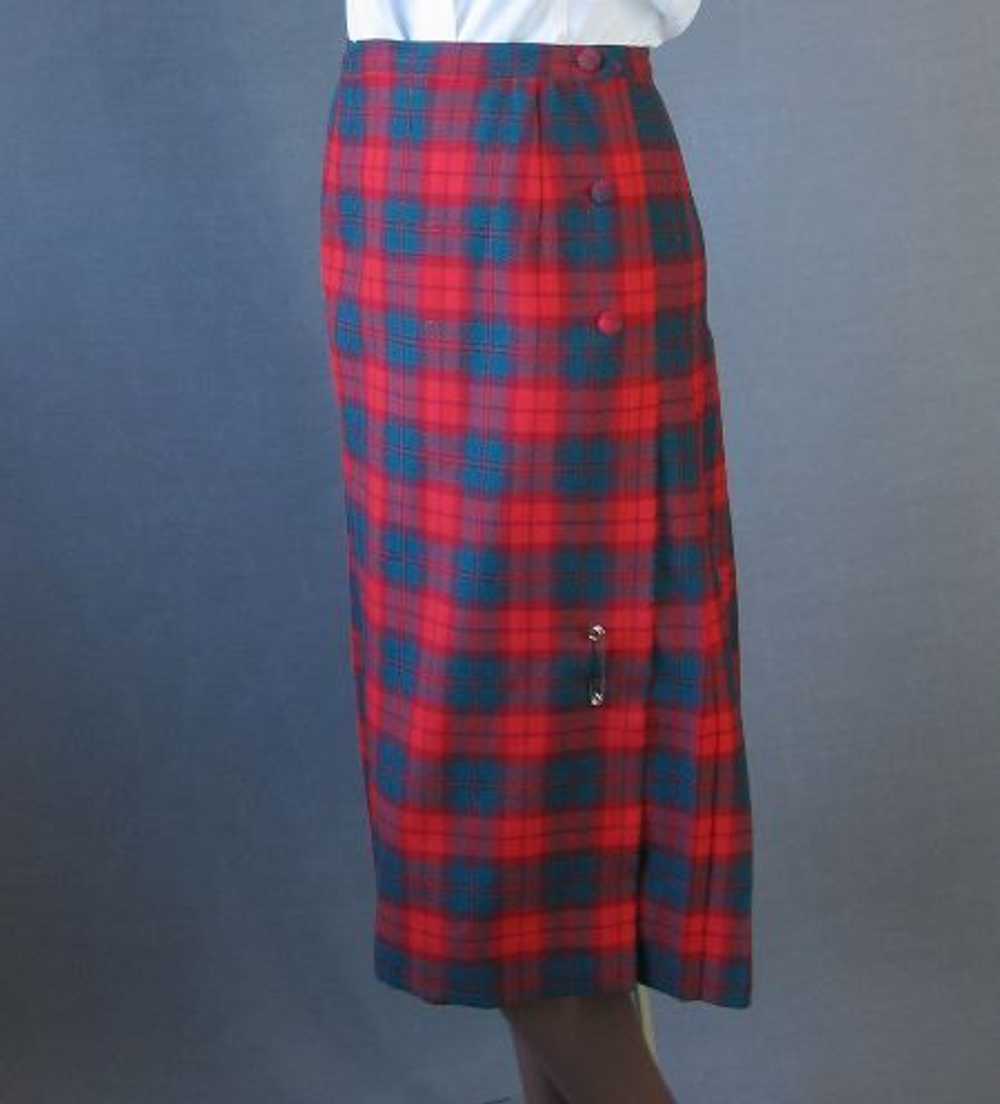 Women's Vintage 60s Skirt Jacket Suit Set Tartan … - image 5