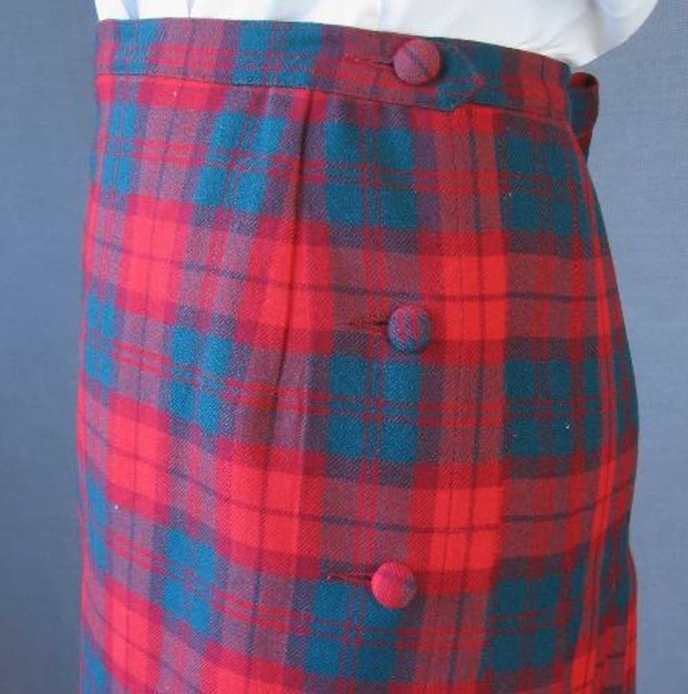 Women's Vintage 60s Skirt Jacket Suit Set Tartan … - image 6