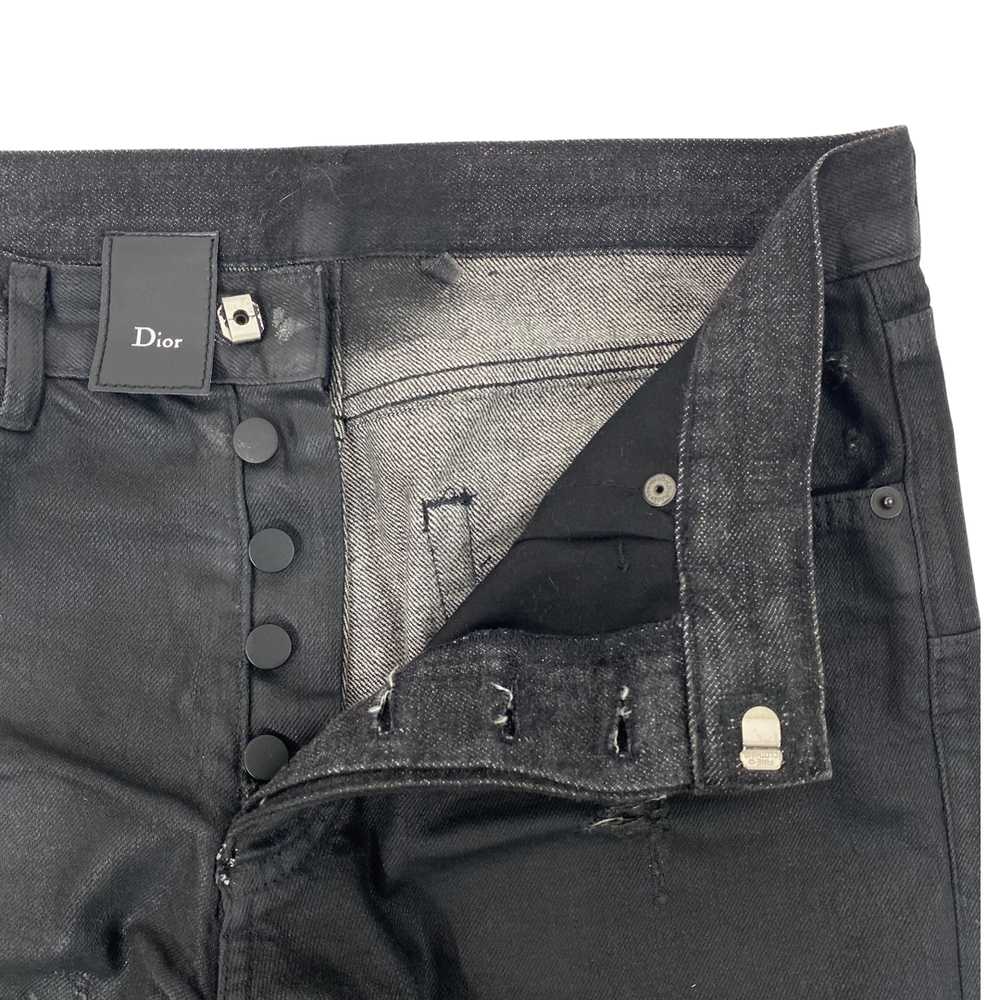 Dior Homme Waxed/Distressed Denim SS04 “Strip” Sz… - image 4