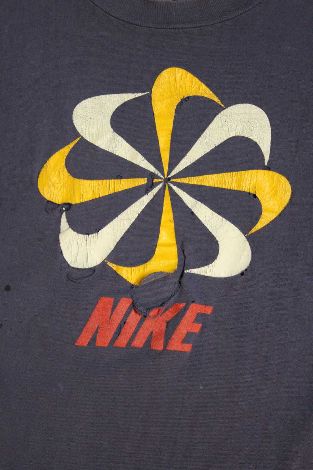 Vintage 1970's Nike Pinwheel Navy T-Shirt - image 2