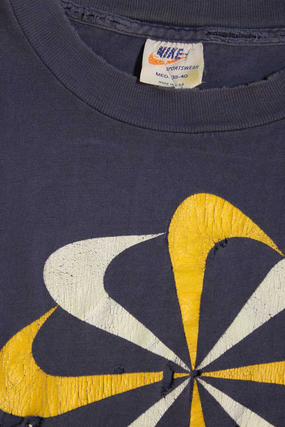 Vintage 1970's Nike Pinwheel Navy T-Shirt - image 3