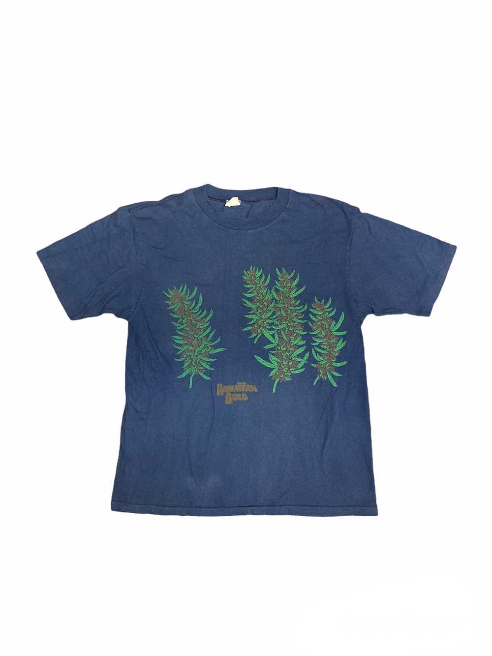 Vintage 70’s-80's Crazy Shirts Hawaiian Gold Weed… - image 1