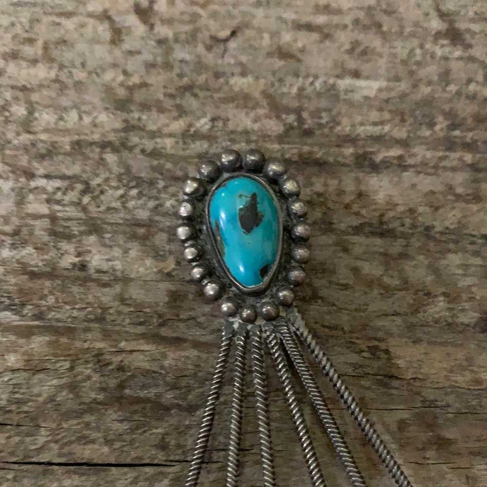 Vintage Native American Silver Turquoise Tear Dro… - image 4