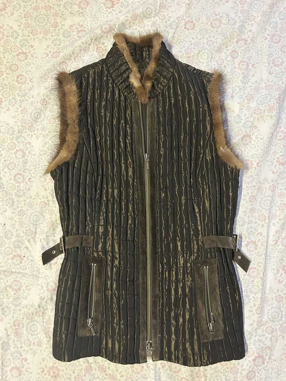 Vintage Vintage Mink Trimmed Tufted Vest - image 3