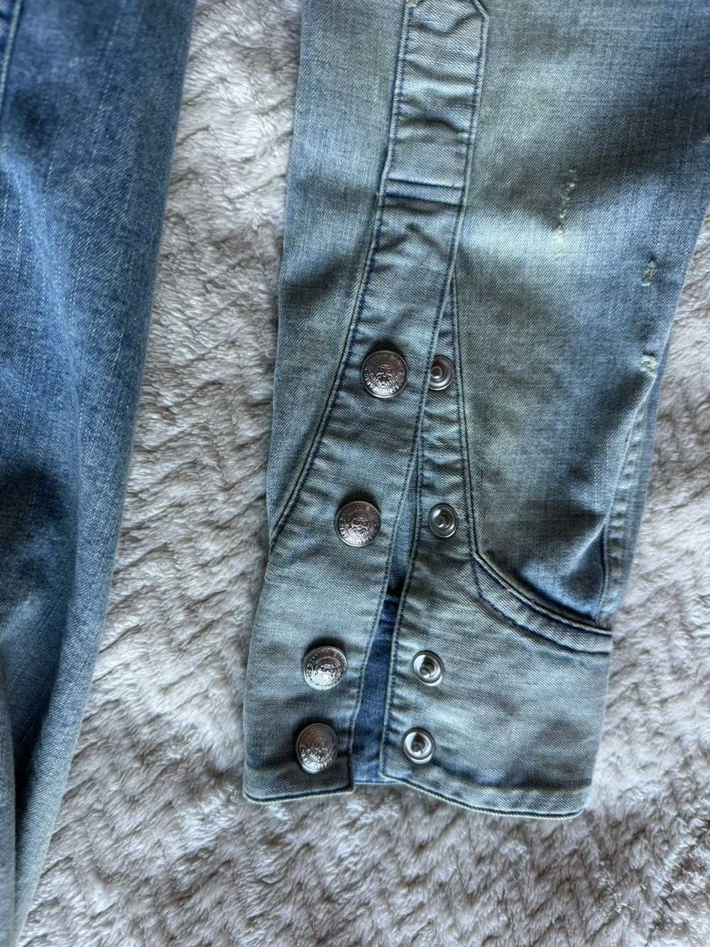 Balmain Balmain Distressed Denim Button-Up - image 7