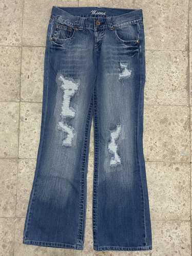 Custom × Streetwear × Vintage Y2k destressed Jeans