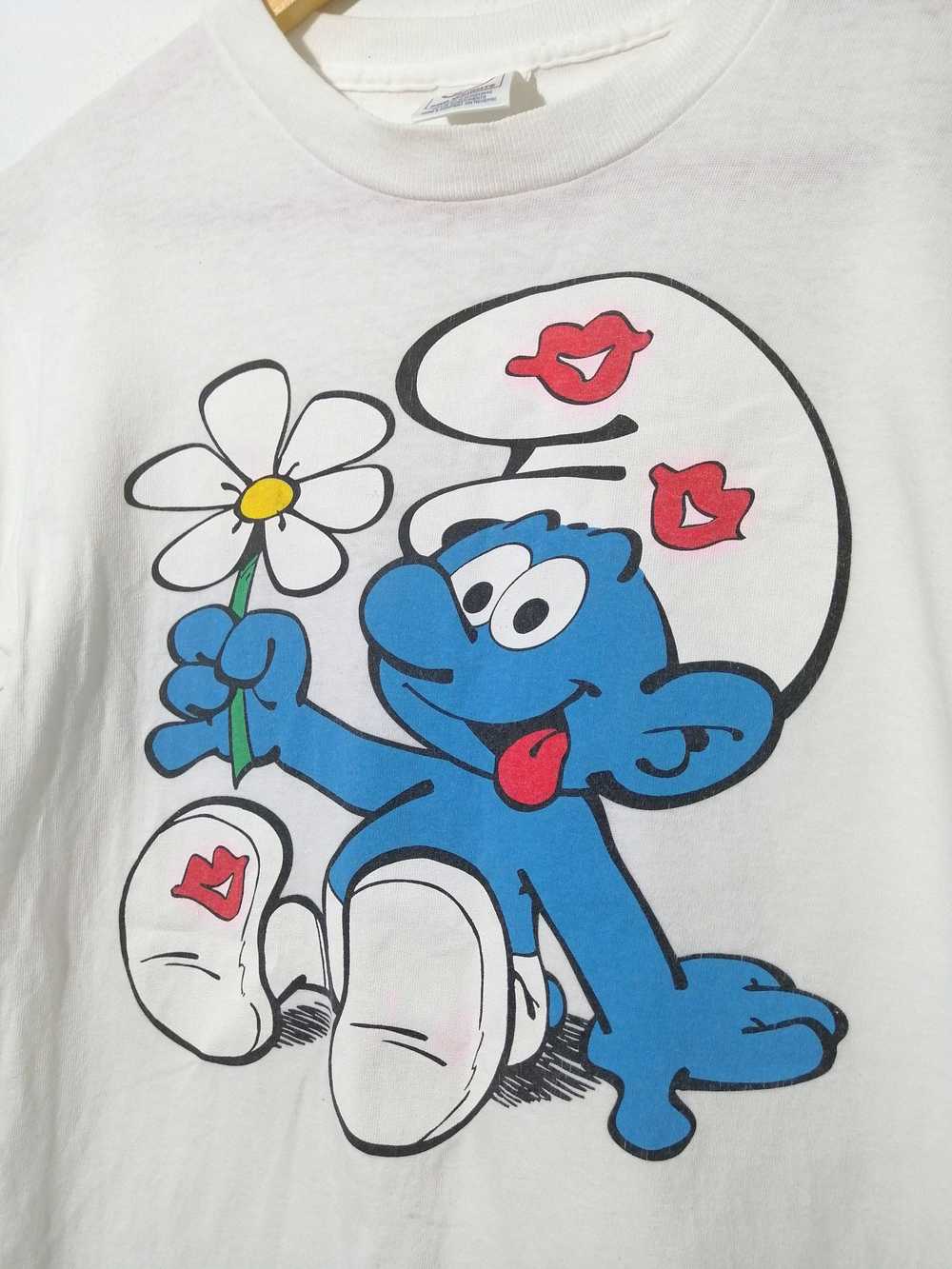 Delta × Streetwear × Vintage Vintage 90s Smurf Tee - image 2