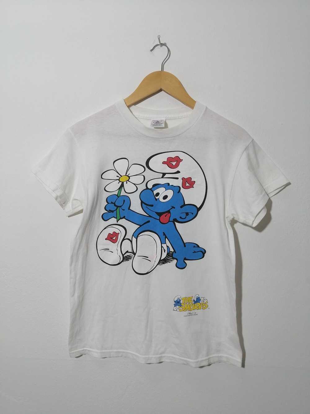 Delta × Streetwear × Vintage Vintage 90s Smurf Tee - image 3