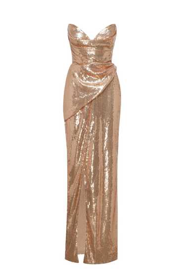 Milla Spectacular gold sequined stretch-lace dress