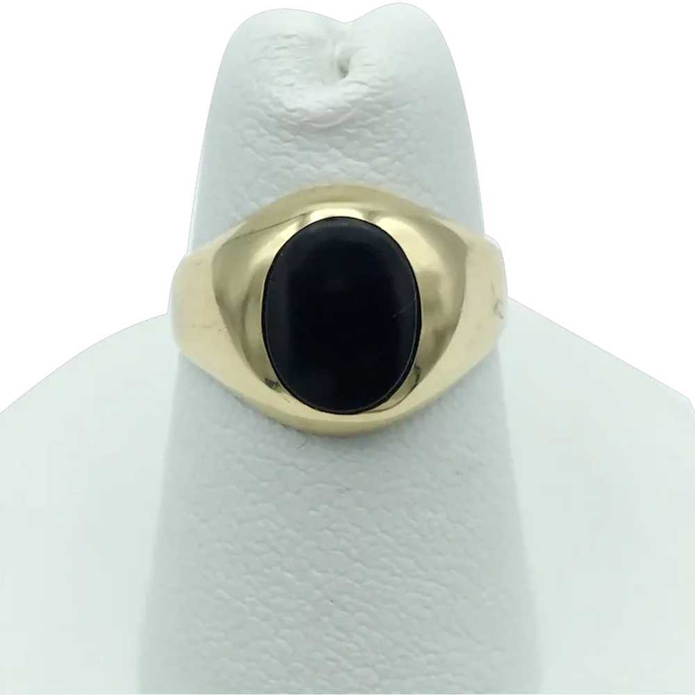 14K Black Onyx Signet Ring - image 1