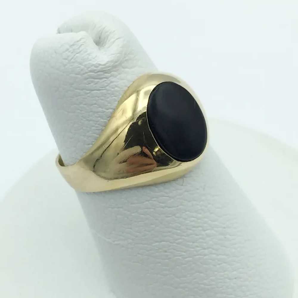 14K Black Onyx Signet Ring - image 2